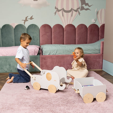 Wooden Toy Wagon - Elephant
