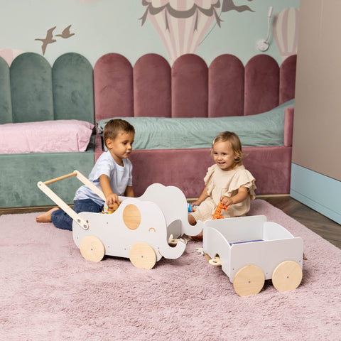Wooden Toy Wagon - Elephant