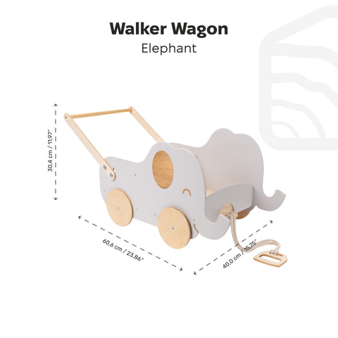 Wooden Toy Wagon - Elephant