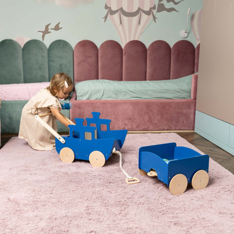 Wooden Toy Wagon - Ship