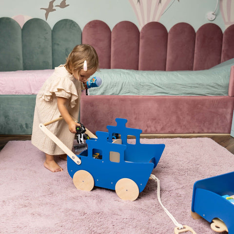 Wooden Toy Wagon - Ship