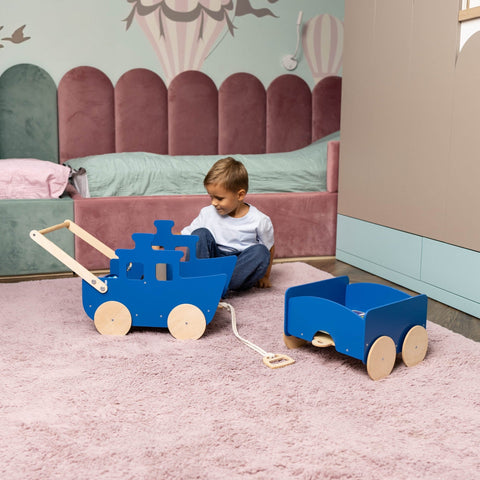 Wooden Toy Wagon - Ship