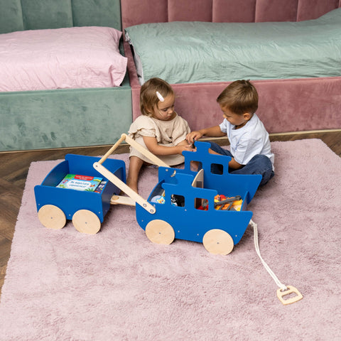 Wooden Toy Wagon - Ship