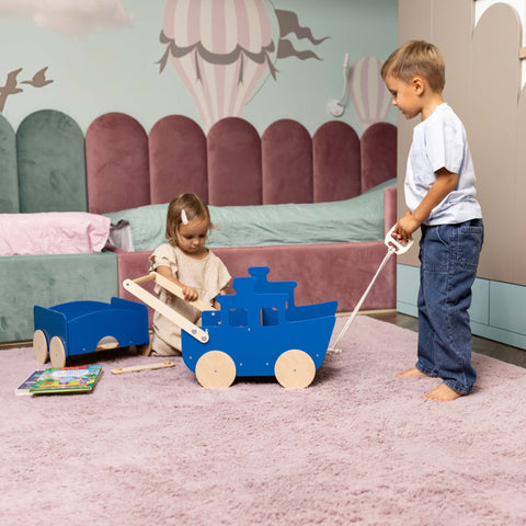 Wooden Toy Wagon - Ship