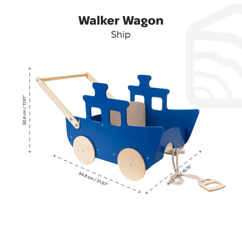 Wooden Toy Wagon - Ship