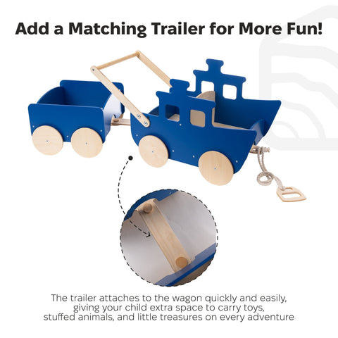 Wooden Toy Wagon - Ship