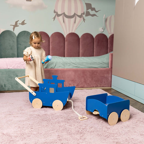 Wooden Toy Wagon - Ship