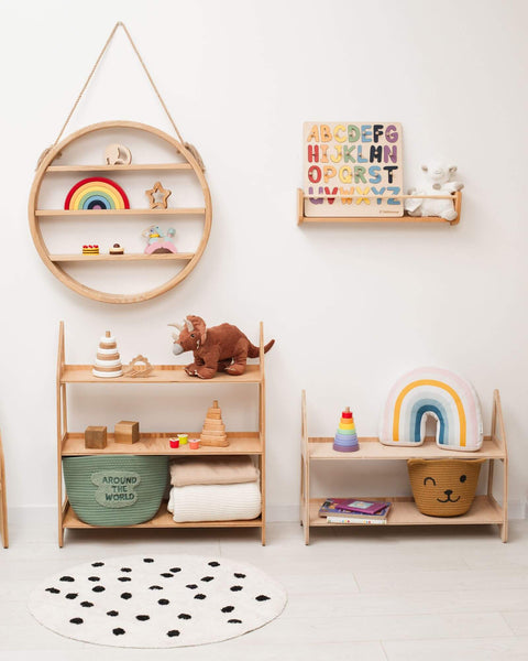 wood children bookshelf