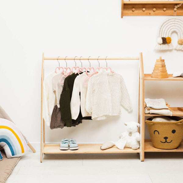 Montessori Clothing Rack With Shelf Personalized Kids -  in 2023