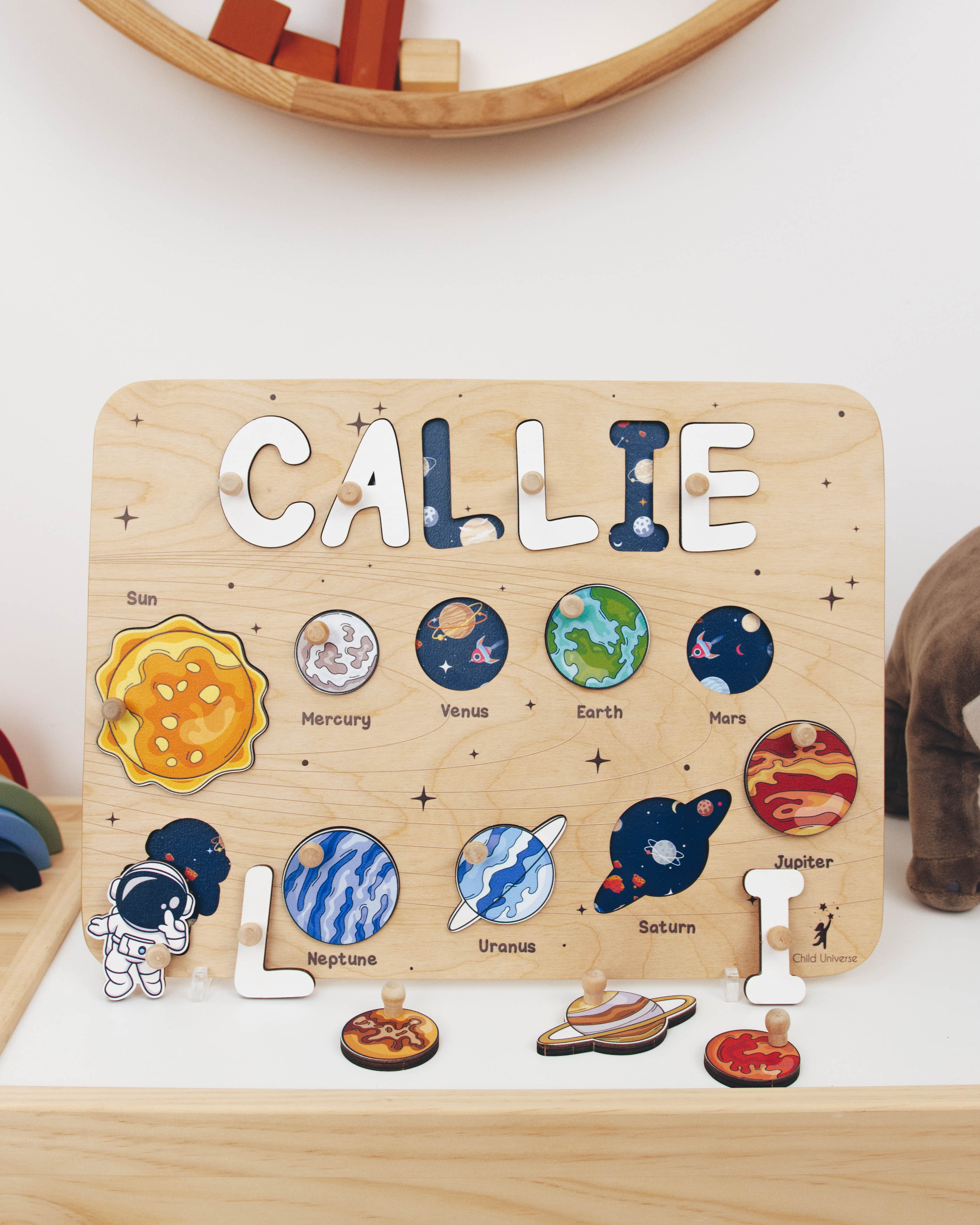 Personalised Wood Dinosaur Name Puzzle for Kids - CALLIE