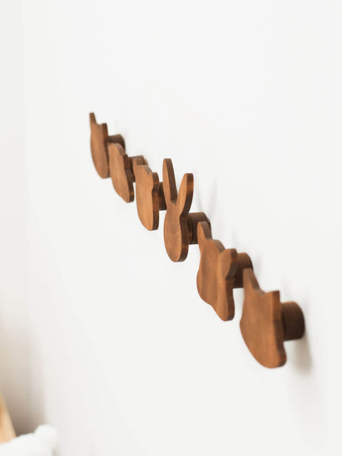 animal wooden wall hooks